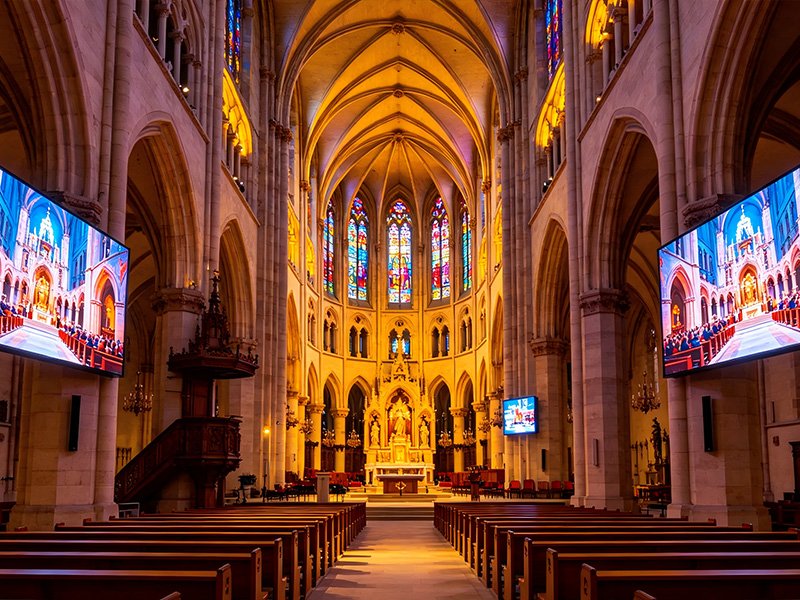 Side Screen Church LED Wall