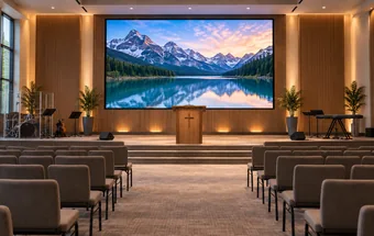 Indoor LED display in a church meeting hall